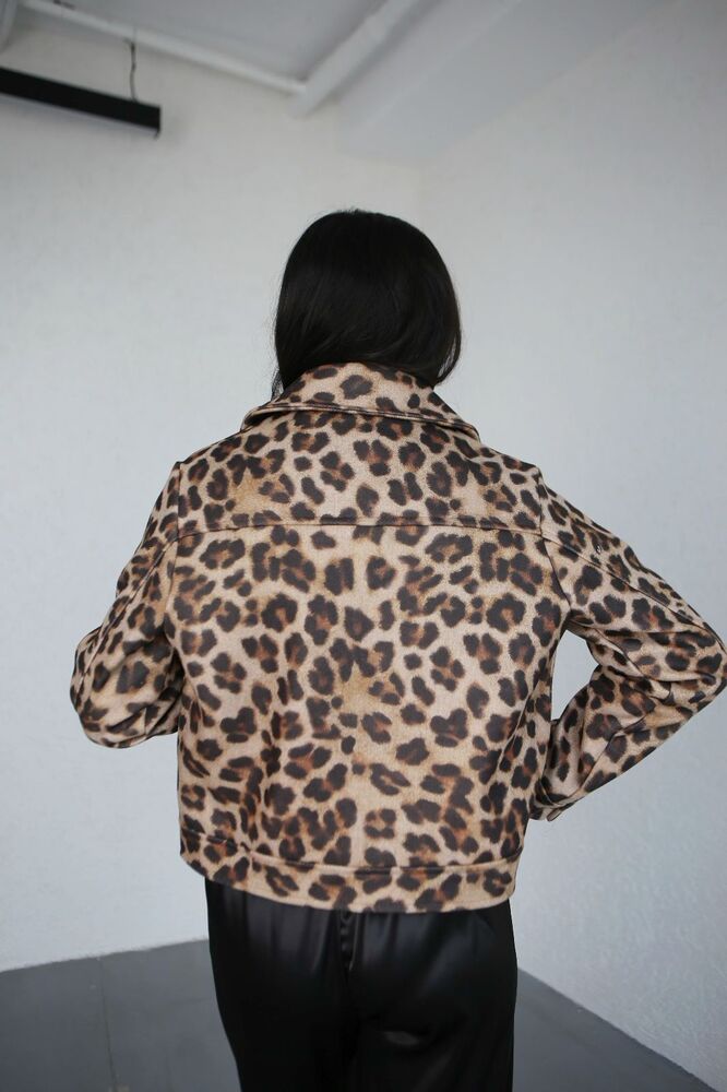 Fermuarlu Cepli Soft Ceket LEOPAR